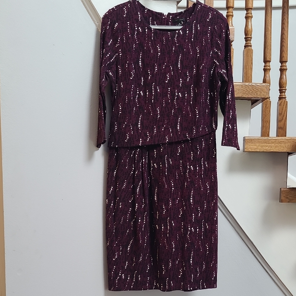 Elegant Ann Taylor Purple Patterend dress